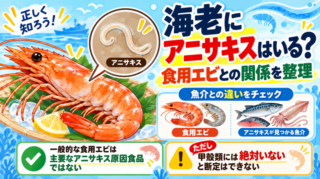 海老にアニサキスはいる？食用エビとの関係を整理