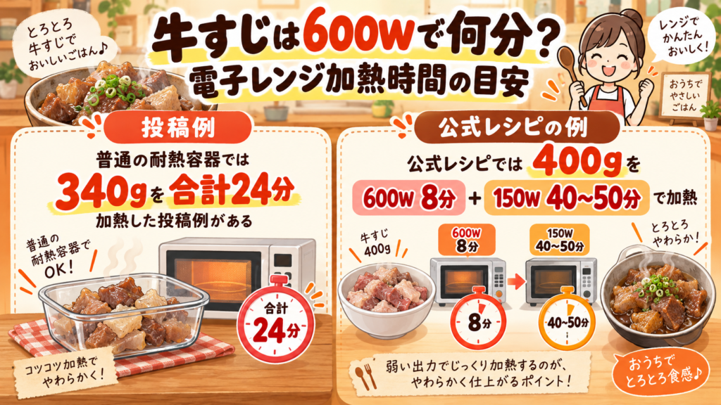 牛すじレンジ加熱時間ガイド